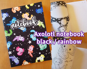Amazon Axolotl Notebook black/Rainbow